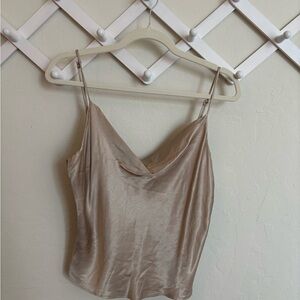 Zara Beige Satin Camisole Top